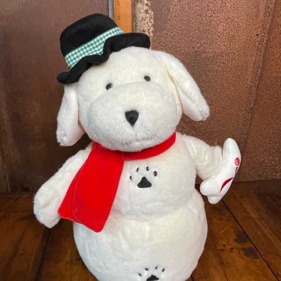 Vintage 2000/2001 PetSmart Dog Christmas Holiday SnowPuppy Snowman Plush- 2! - Picture 8 of 11